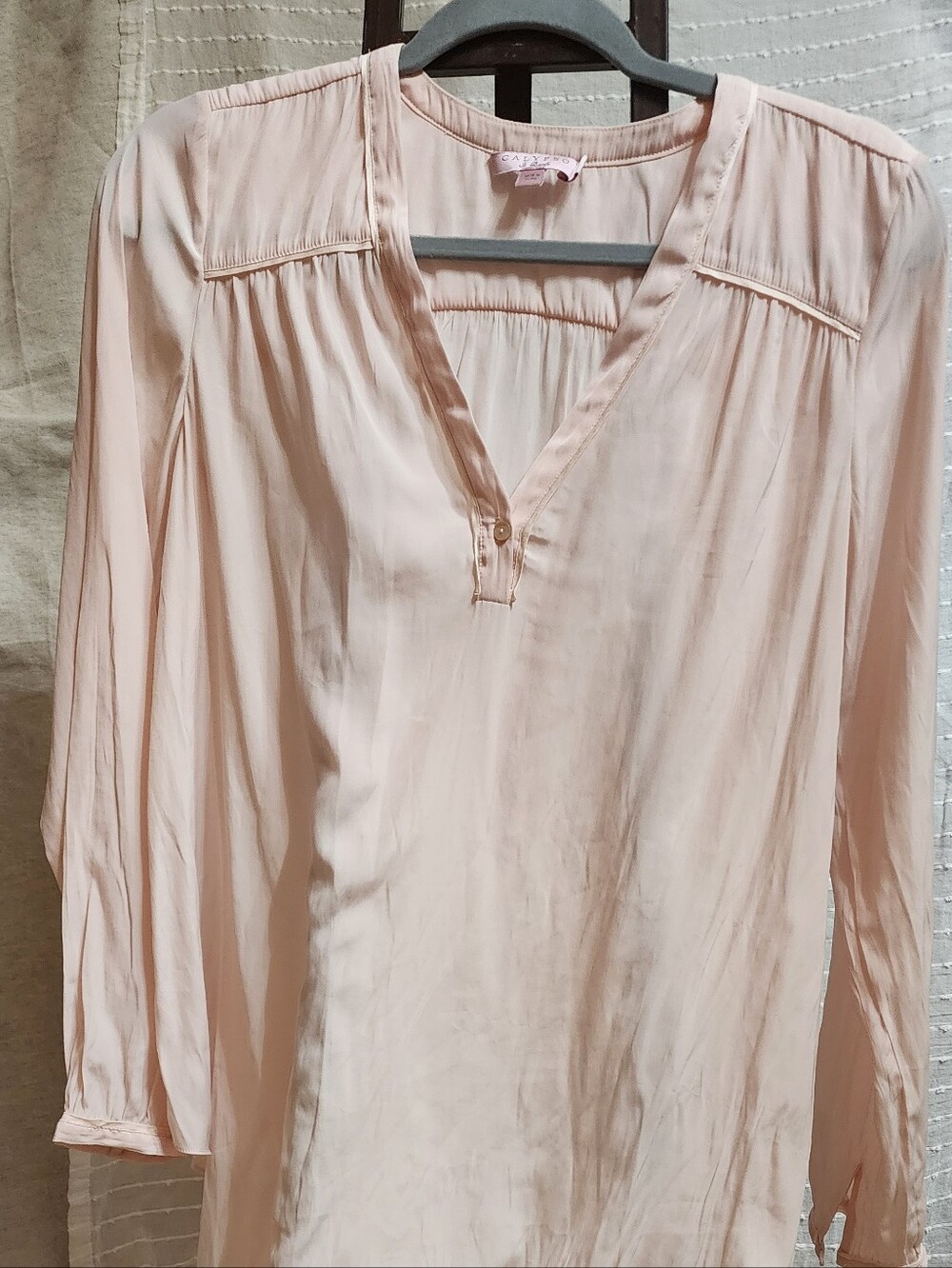 Calypso St. Barth Blush Pink V-Neck Long-Sleeve Tunic